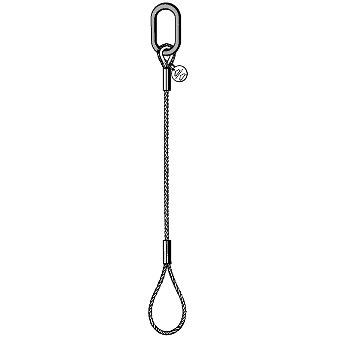 吊索 单腿 椭圆环 - 软眼