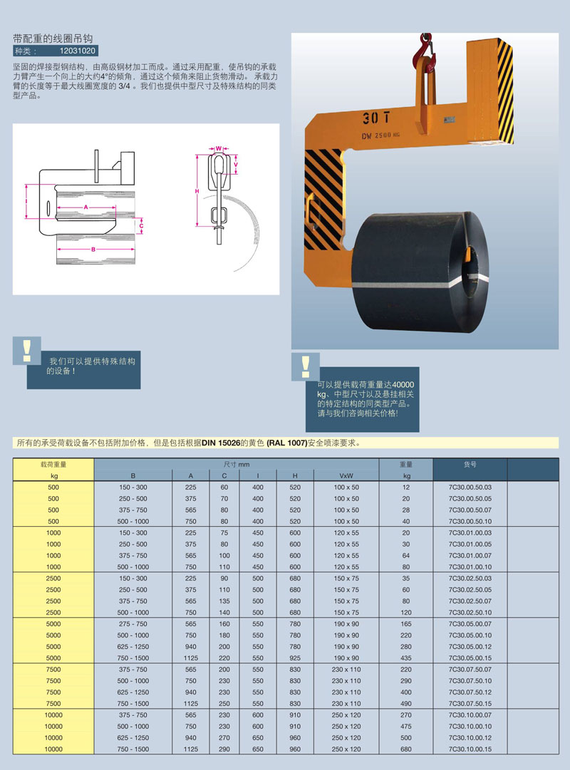 c型吊具设计参数图片